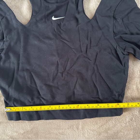 Nike Black Cutout Shoulder Crop Top | Size S - Picture 8 of 11
